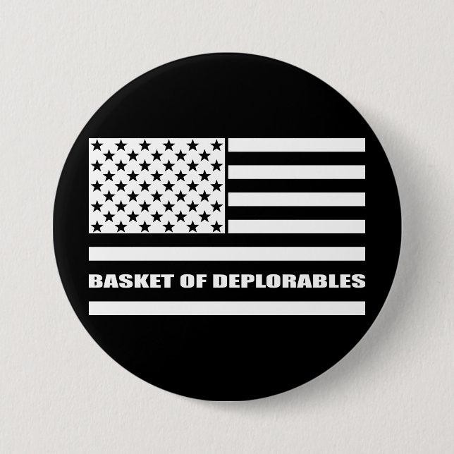 Korb von Deplorables amerikanischer Flagge Button (Vorderseite)