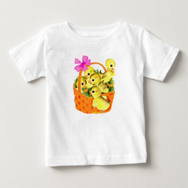 Körbchen mit Baby Chicks Baby T-shirt (Vorderseite)