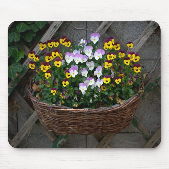 Körbchen mit Violas Mousepad (Vorne)