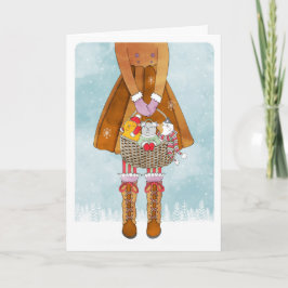 Körbchen voll von Kittens Feiertagskarte