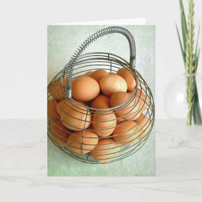 Körbchen voller brauner Eier Karte (Vorderseite)