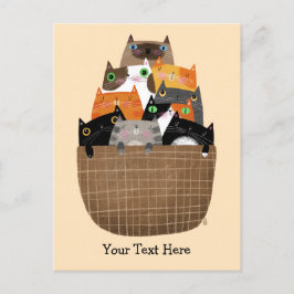 Körbchen von Kätzchen Postkarte
