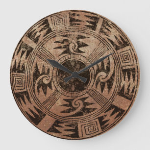 Korbdesign der amerikanischen Ureinwohner Große Wanduhr