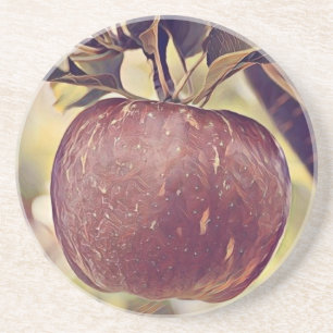 Körbe mit Äpfelmalerei auf Apfelbaum Getränkeuntersetzer