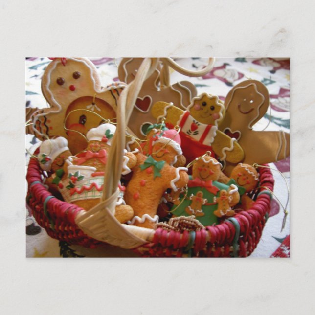 Körbe mit Lebkuchen Weihnachtskeksen Postkarte (Vorderseite)