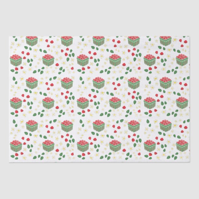 Körbe von Berries Erdbeeren Blume Sommer Seidenpapier (Vorderseite)