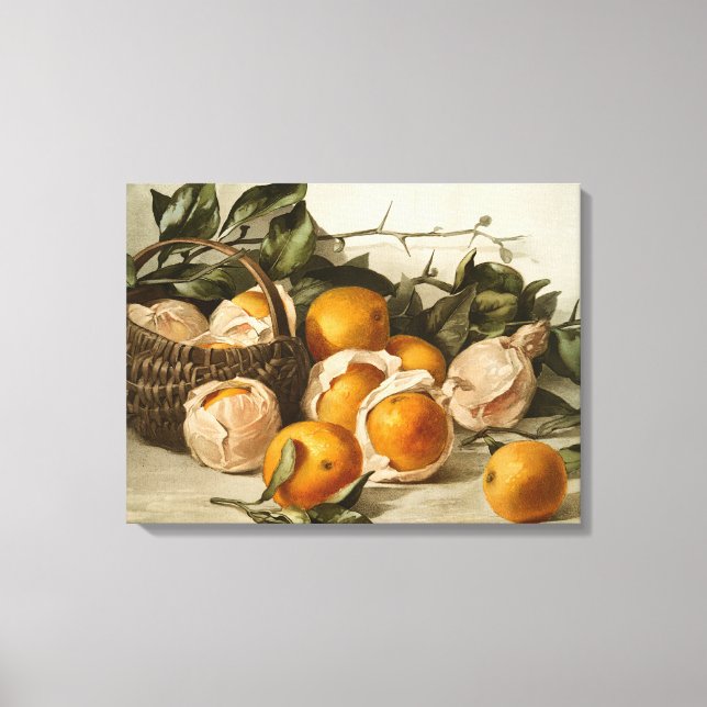 Körbe von Orangen Leinwanddruck (Vorderseite)