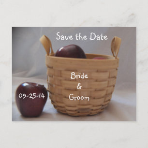 Körbe von roten Apple-Hochzeitkarten Ankündigungspostkarte