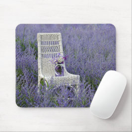 Korbgeflecht-Stuhl in Lila Russischem Salbei Mousepad