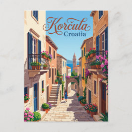 Korčula Altstadt Gasse Kroatien Postkarte