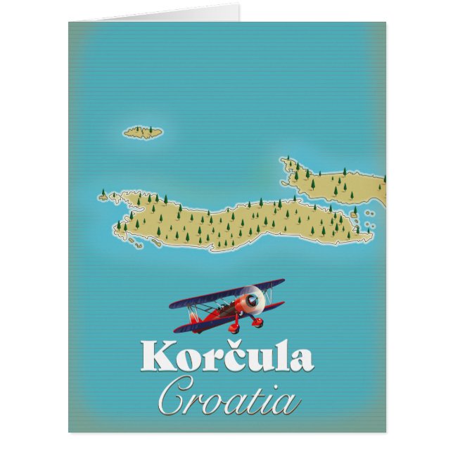 Korčula Kroatien Karte (Vorderseite)