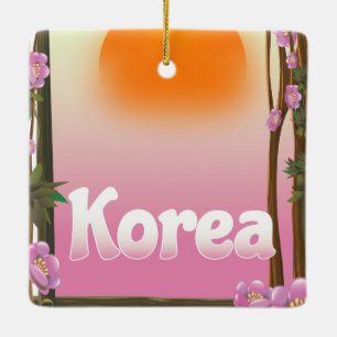 Korea Blume Reiseplakat Keramikornament