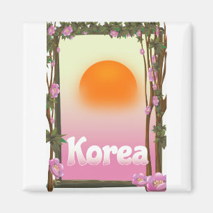 Korea Blume Reiseplakat Magnet