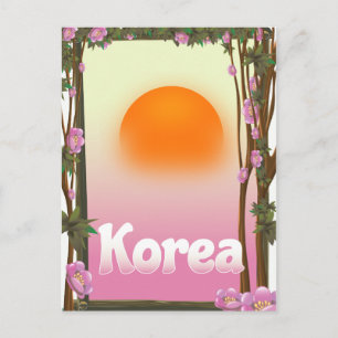 Korea Blume Reiseplakat Postkarte