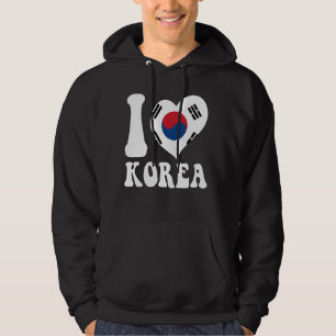 Korea Flag Herz Grafik T-Shirt I Liebe Korea stolz Hoodie