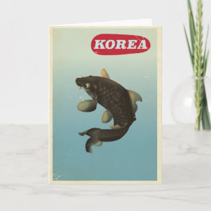 Korea Koi Vintages Reiseplakat Feiertagskarte
