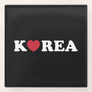 Korea Liebe Heart Glass Untersetzer