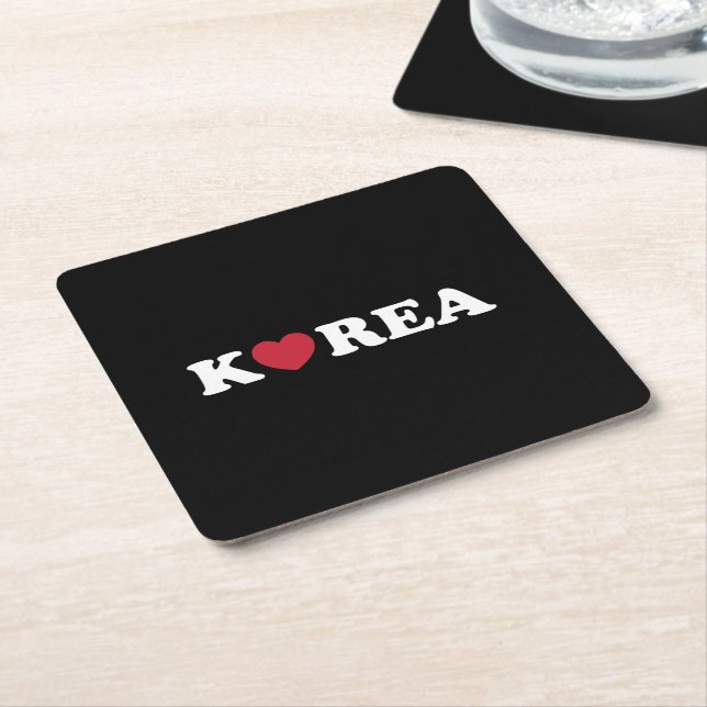 Korea Liebe Heart Square Paper Untersetzer (angewinkelt)