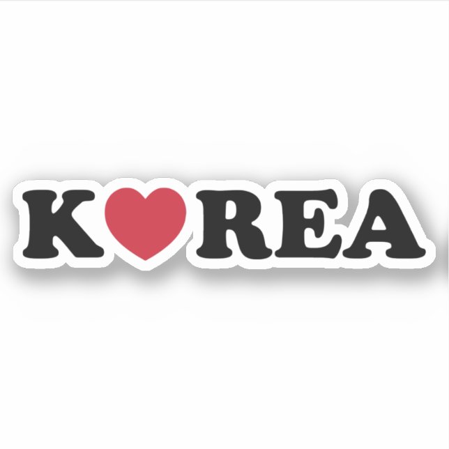 Korea Liebe Herz Aufkleber (Vorderseite)