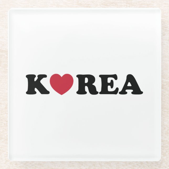 Korea Liebe Herz Glasuntersetzer (Vorderseite)