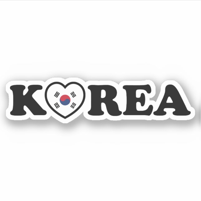 Korea Liebe Herzenflagge Aufkleber (Vorderseite)