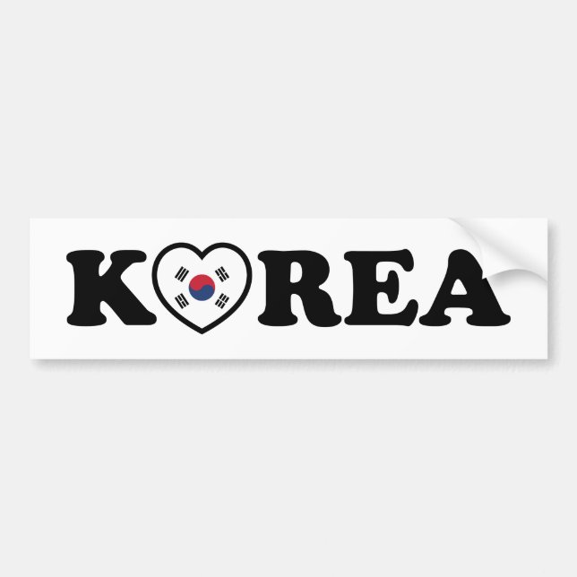 Korea Liebe Herzenflagge Autoaufkleber (Vorne)