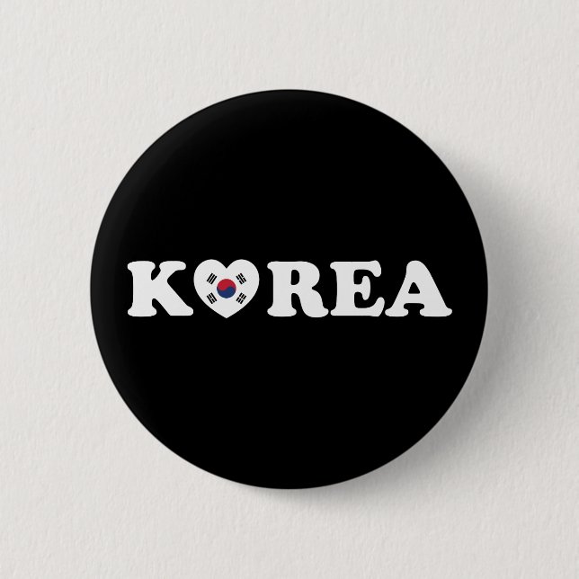 Korea Liebe Herzenflagge Button (Vorderseite)