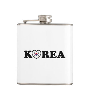 Korea Liebe Herzenflagge Flachmann