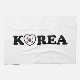 Korea Liebe Herzenflagge Geschirrtuch