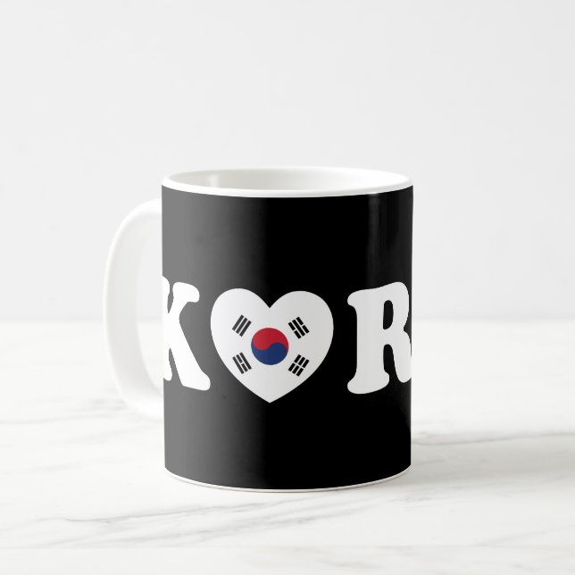 Korea Liebe Herzenflagge Kaffeetasse (Vorderseite Links)