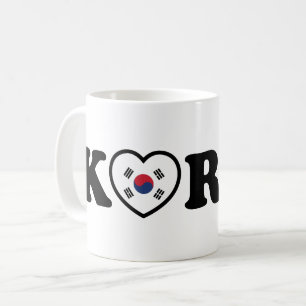 Korea Liebe Herzenflagge Kaffeetasse