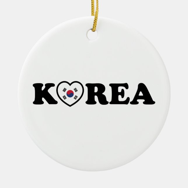 Korea Liebe Herzenflagge Keramik Ornament (Vorne)