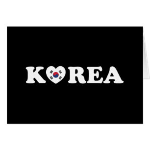 Korea Liebe Herzenflaggenkarte
