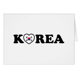 Korea Liebe Herzenflaggenkarte
