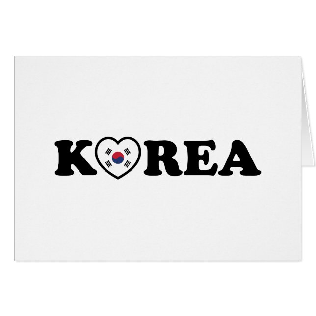 Korea Liebe Herzenflaggenkarte (Vorderseite (Horizontal))