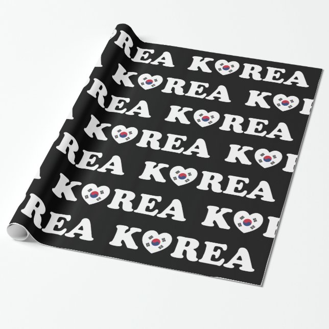 Korea Liebe Herzenflaggenpapier Geschenkpapier (Ungerollt)
