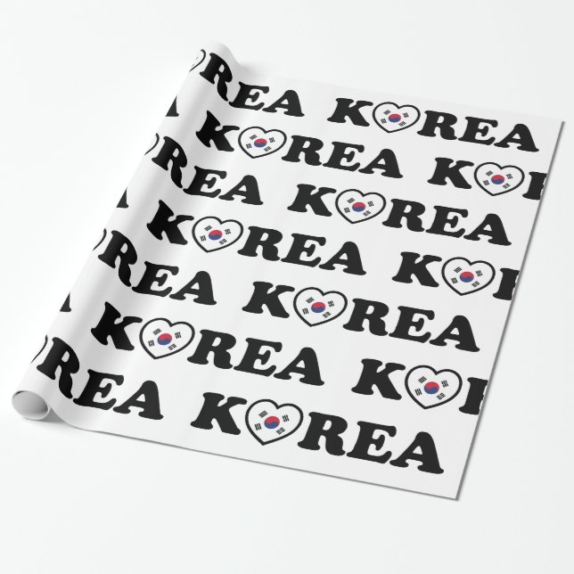 Korea Liebe Herzenflaggenpapier Geschenkpapier (Ungerollt)