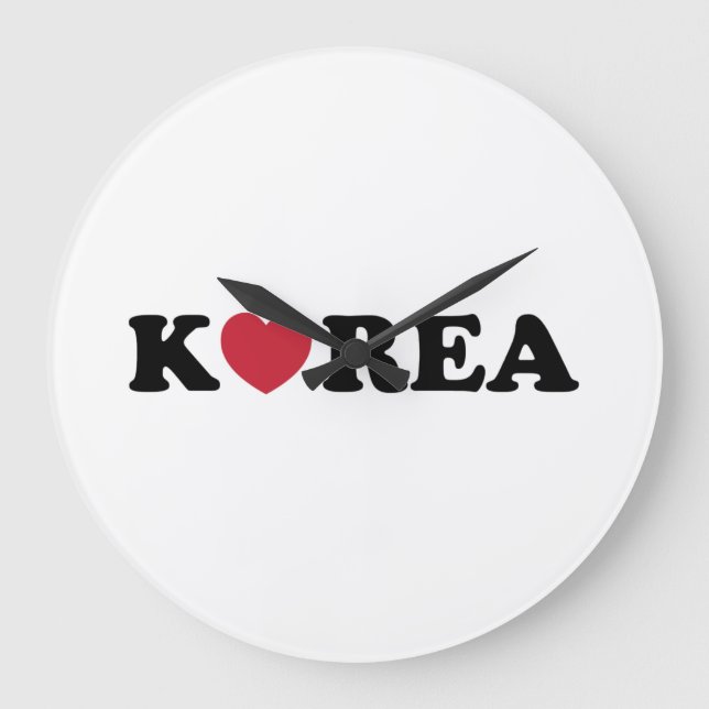 Korea Love Heart Große Wanduhr (Vorderseite)