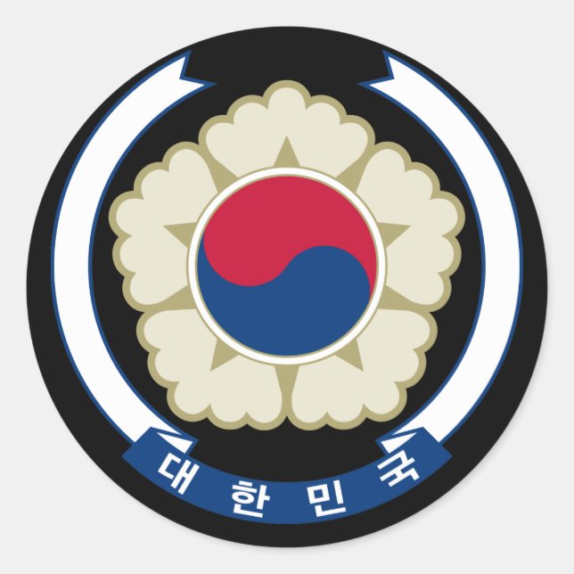 Korea* Siegel Rundkleber Runder Aufkleber (Vorderseite)