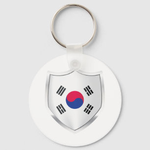Korea Silver Shield Flag Schlüsselanhänger