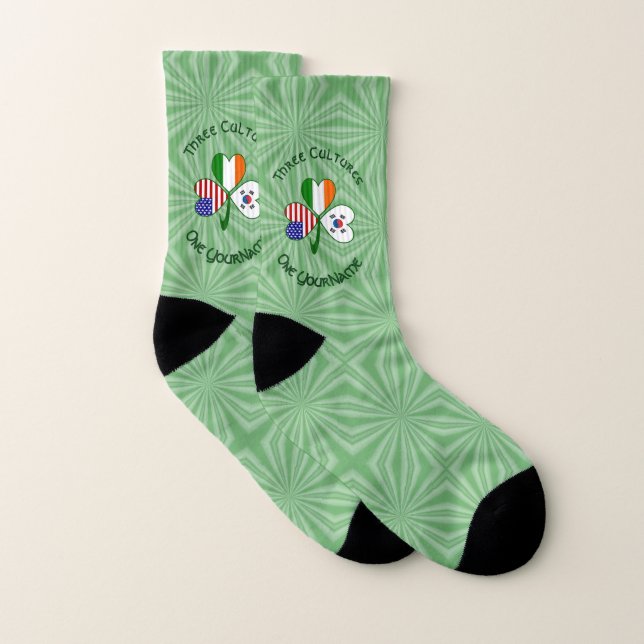 Korea (South) Irland USA Flaggen Kleeblatt Ihr Nam Socken (Paar)