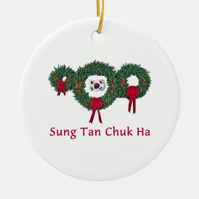 Korea-Weihnachten 2 Keramikornament (Vorne)