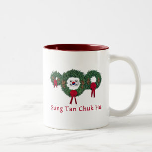 Korea-Weihnachten 2 Zweifarbige Tasse