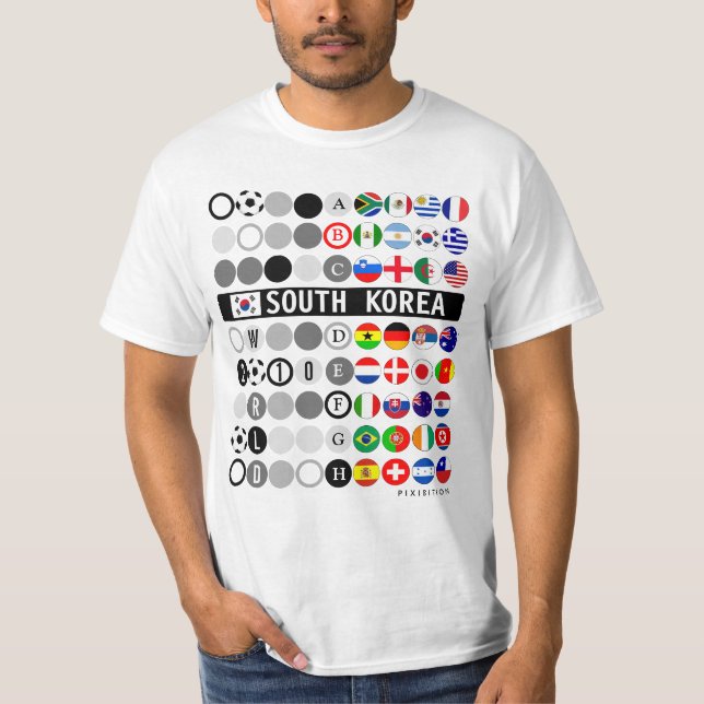 Korea Weltmeisterschaft 2010 Gruppe B Indikierter  T-Shirt (Vorderseite)
