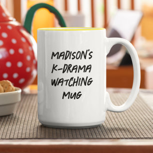 Korean-Drama-Schauen Personalisiert Zweifarbige Tasse