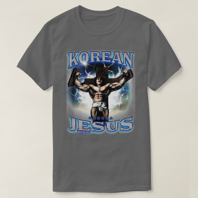 Korean Jesus Blue T-Shirt (Design vorne)