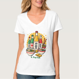 Korean Pop Culture Chest Print T-Shirt