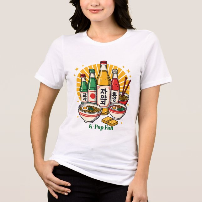 Korean Pop Culture Chest Print Tri-Blend Shirt (Vorderseite)