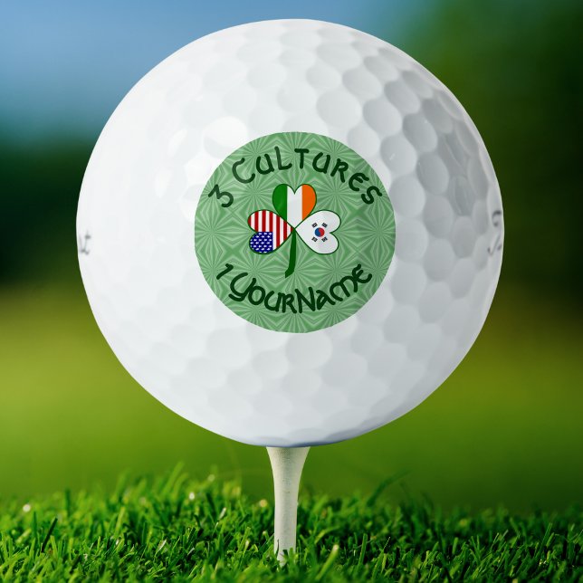 Korean (South) Irish USA Flags Kleeblatt Golf Ball (Von Creator hochgeladen)