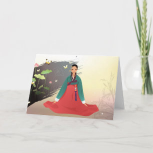Koreanerin mit Hanbok Karte